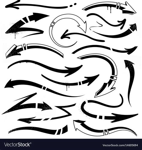 Graffiti arrows set Royalty Free Vector Image - VectorStock