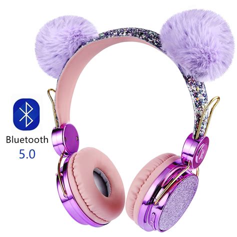 Bluetooth Cute Kids Wireless Headphone with Microphone Girls 3.5mm Music Stereo Earphone ...