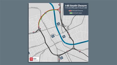 Downtown portion of I-65 South to close this weekend - Axios Nashville