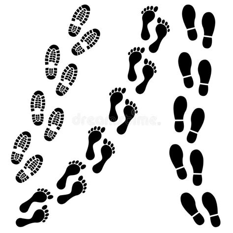 Footsteps Icon Set. Shoes Footsteps Vector Sign Stock Vector ...