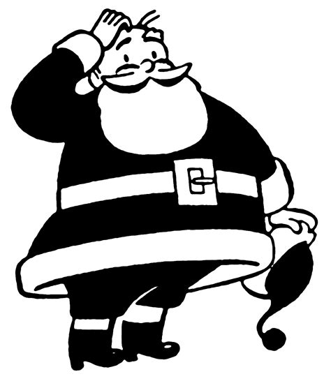 Black And White Pictures Of Santa Claus - ClipArt Best