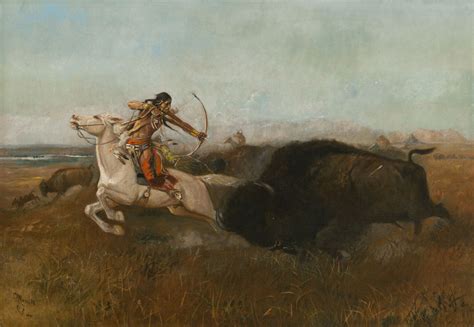 Indians Hunting Buffalo (Wild Men's Meat; Buffalo Hunt) - Sid Richardson Museum - Fort Worth, Texas