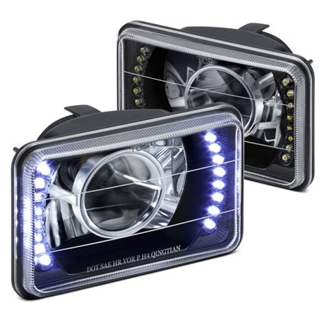 Lumen® - Chevy Camaro 1992 4x6" Rectangular Black Projector LED Headlights