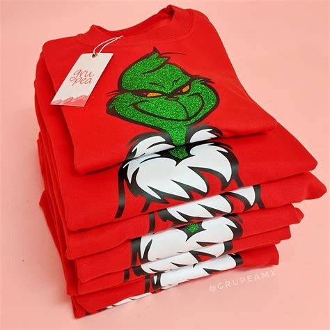 Sudadera navideña Grinch | Camisas de navidad, Vinil textil, Sueteres navideños