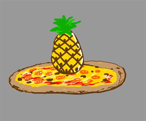 pineapple on pizza - Drawception