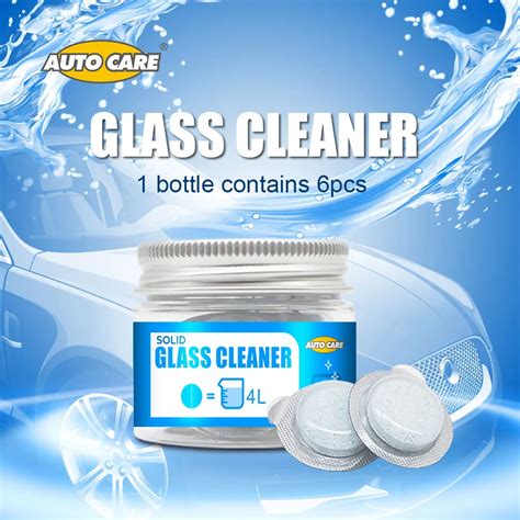 Car Glass Cleaner Solid 6pcs Super Concentrated Window Cleaner Fine Auto Windshield Wash Wiper ...