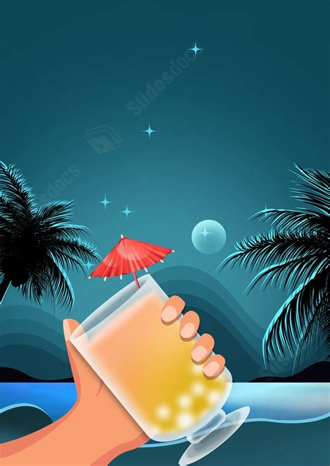 Cool Summer Drink Page Border And Printable Background in Word - Slidesdocs