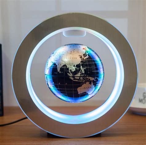 Modern creative luminous rotating magnetic levitating globes office ornaments Valentine's day ...