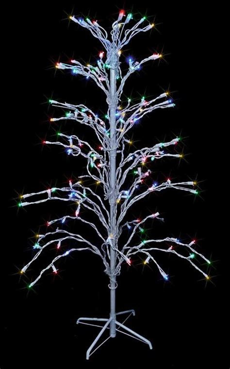4' Multi LED Lighted Christmas Cascade Twig Tree Outdoor Decoration ...