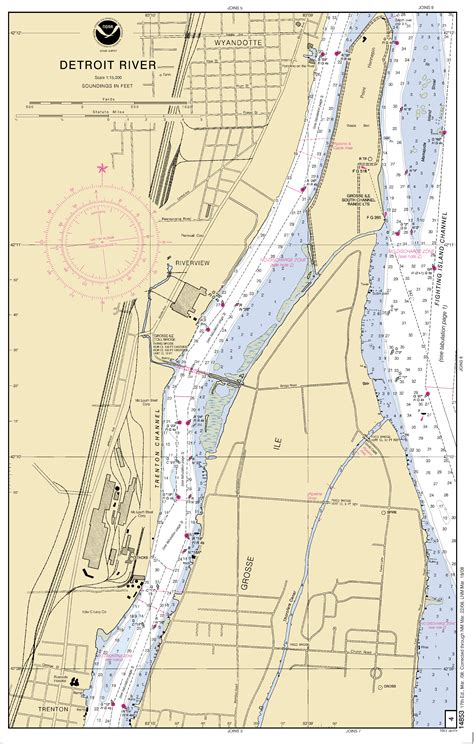 DETROIT RIVER nautical chart - ΝΟΑΑ Charts - maps