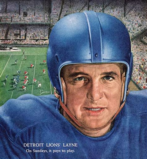 Detroit Lions Football player Bobby Layne 1954 TIME cover art by Giro ...