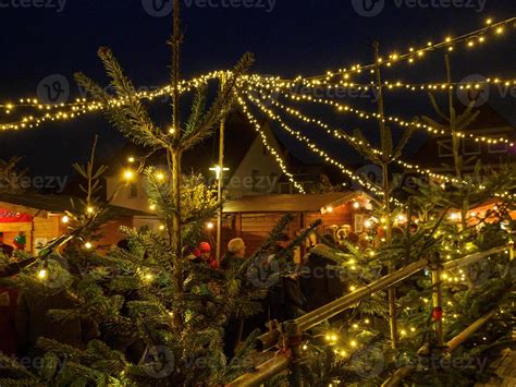 christmas market in a german village 16281475 Stock Photo at Vecteezy