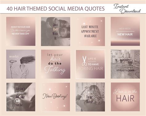 40 Ready to Use Hair Instagram Quotes. Hair Salon Social Media - Etsy UK