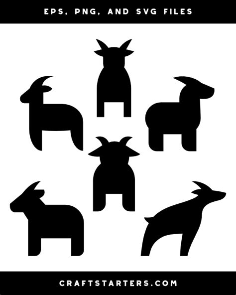 Simple Goat Silhouette Clip Art