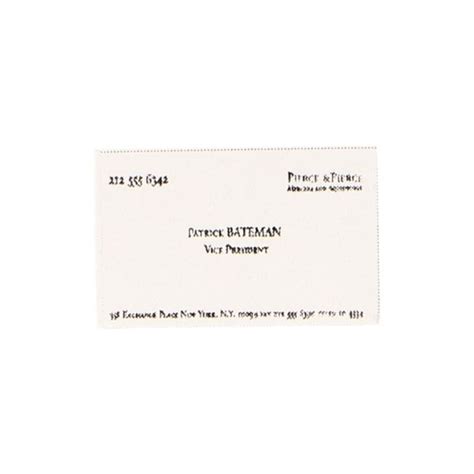 Patrick Bateman Business Card (White) Dark Toys - Machinegun