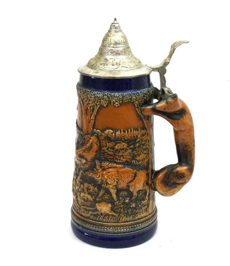 GERZ German Beer Stein With Fox Handle Made in W Germany / - Etsy | German beer steins, Beer ...