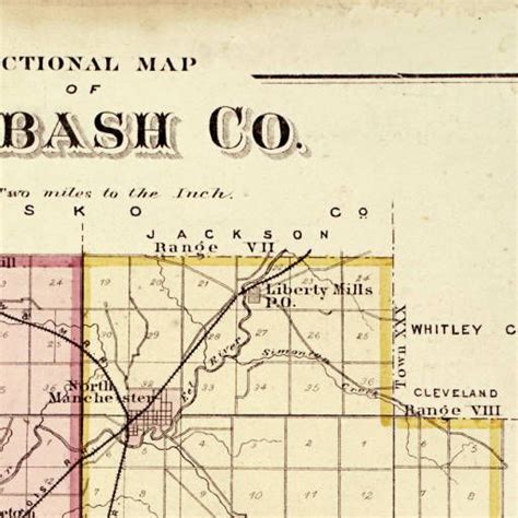 Sectional Map of Wabash County, Indiana :: Maps in the Indiana ...