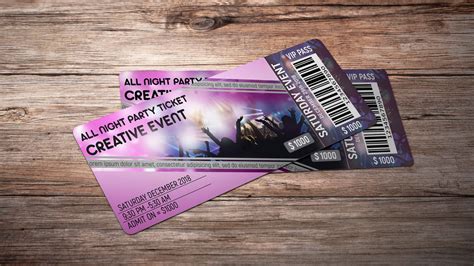 All Night Party Event Ticket Design Free Psd – GraphicsFamily