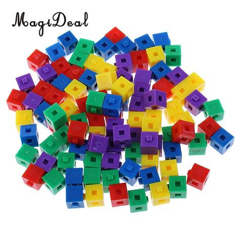 MagiDeal-100Pcs-Pack-Plastic-Kids-Children-Stacking-Cube-Building-Kit ...