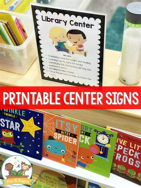 Editable Center Signs for Preschool Pre-K and Kindergarten