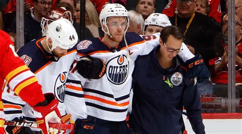 Connor McDavid injury: Oilers star leaves game, X-rays negative ...