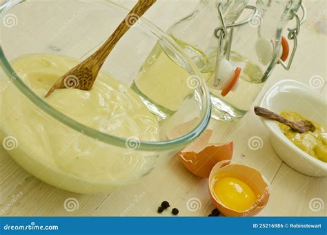 Mayonnaise ingredients stock photo. Image of bowl, mixing - 25216986