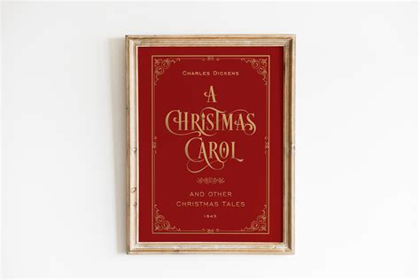 A Christmas Carol Book Cover Printable Wall Artcharles - Etsy