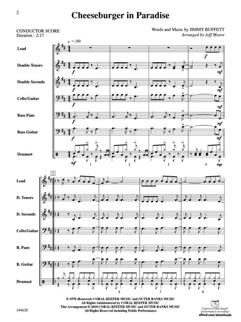 Cheeseburger in Paradise (Steel Drum Ensembl | J.W. Pepper Sheet Music