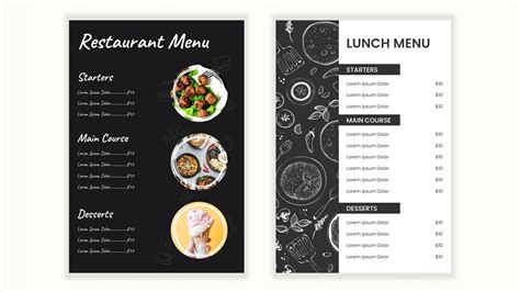 Free Blank Menu Template PowerPoint & Google Slides