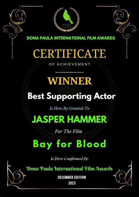 Jasper Hammer won Best Supporting Actor award !!! Congratulations