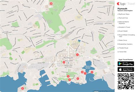 Plymouth Printable Tourist Map | Sygic Travel