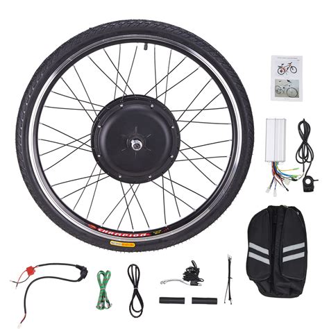 Preenex Premium 48V 1000W 26 In. Electric Bike Conversion Kit with Motor Front Wheel Hub Speed ...