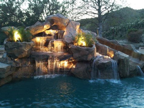 Swimming Pool Rock Waterfalls | Backyard Design Ideas