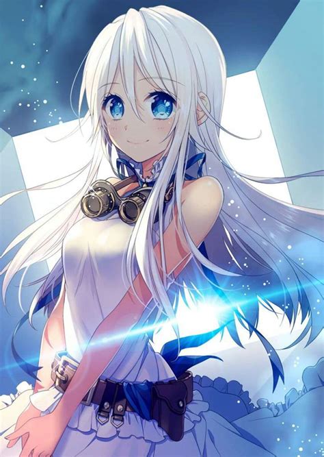 White hair with blue eyes anime girls | Anime Amino