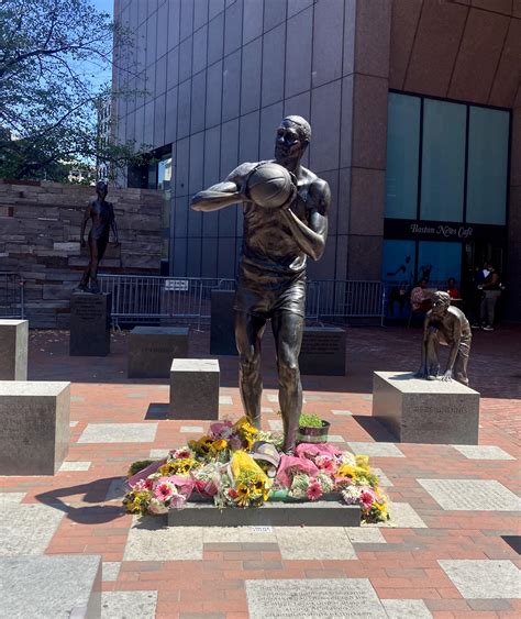 Memorial today at Bill Russell Statue, Boston City Hall : r/bostonceltics