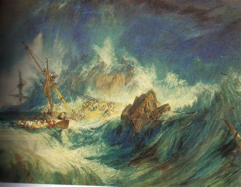 JMW Turner - A Storm (Shipwreck) This is a watercolour painting created in 1823. It features a ...