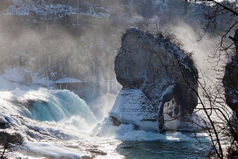 Rhine Falls Winter Switzerland Rhine River Stock Photos, Pictures ...