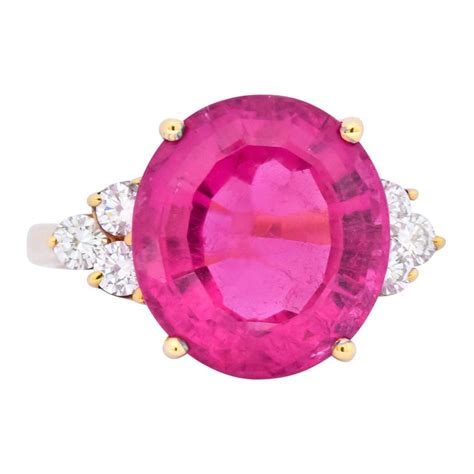 Tiffany and Co. 11.09 Carat Pink Tourmaline Diamond 18 Karat Gold Cocktail Ring at 1stDibs