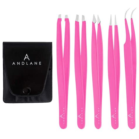 Andlane Tweezers Set - Professional Stainless Steel 5-Piece Precision ...