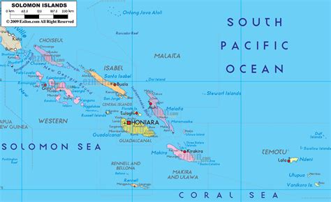 Political Map of Solomon Islands - Ezilon Maps