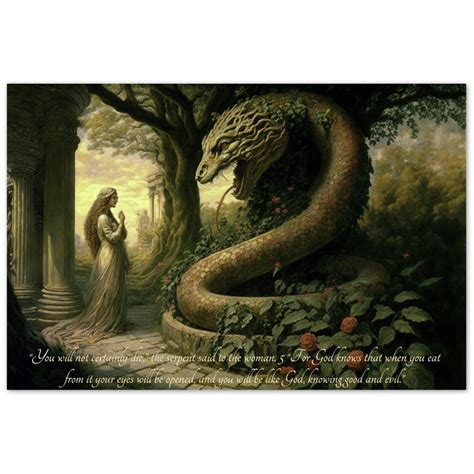 The Serpent Deception With Eve in Eden - Etsy