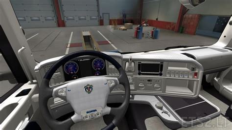 Scania R 2009 Blue White Interior | ETS2 mods