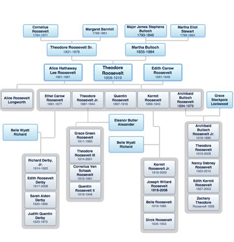 Theodore Roosevelt Family History - President Genealogy