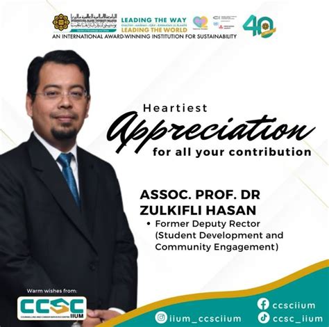 SINCEREST APPRECIATION ASSOC. PROF. DR. ZULKIFLI HASAN