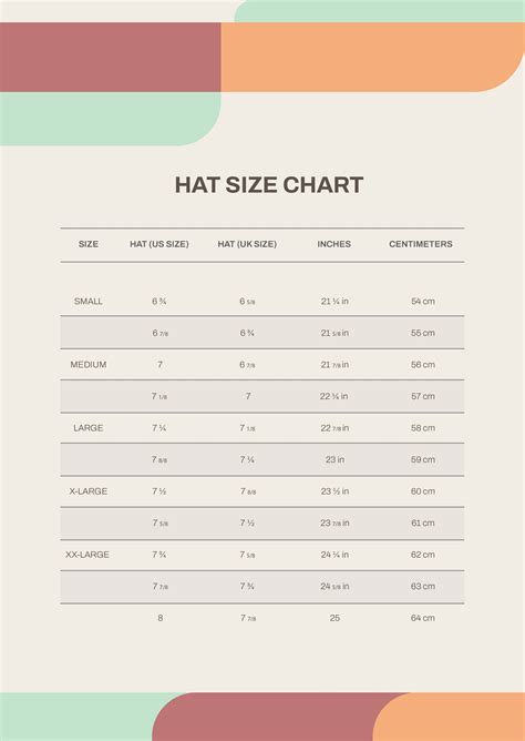 Hat Size Chart in PDF - Download | Template.net