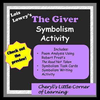 The Giver Symbolism Activity with Symbolism Task Cards | Middle school ...