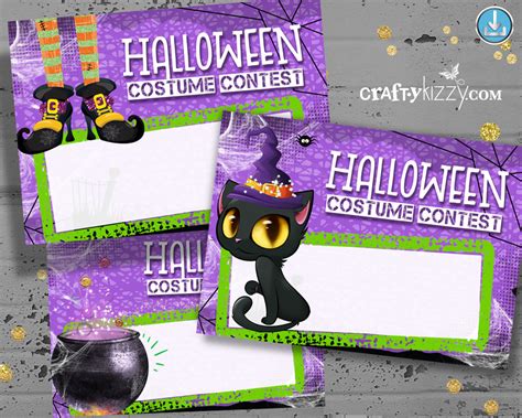 Costume Contest Ballot Tags Halloween Voting Cards - Entry Card ...