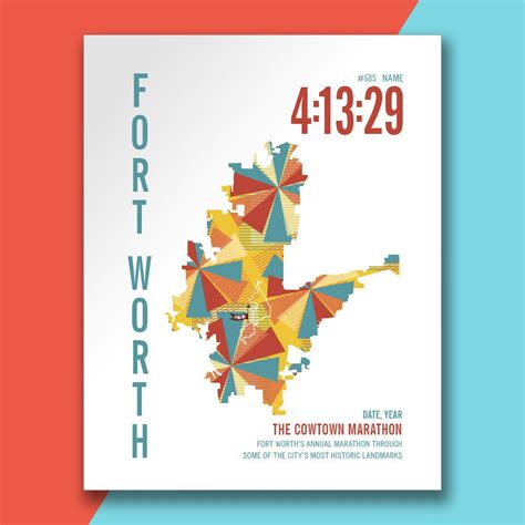 Personalized Cowtown Marathon Course Map Poster - Etsy