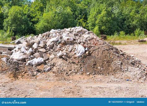 Construction Waste and Concrete Debris from the Demolition Road Stock Image - Image of damage ...