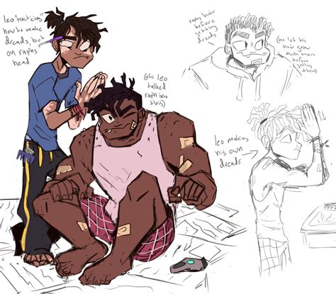 Dina Lani: tHE hairstyle(??)sheets of my human!rottmnt au xD...